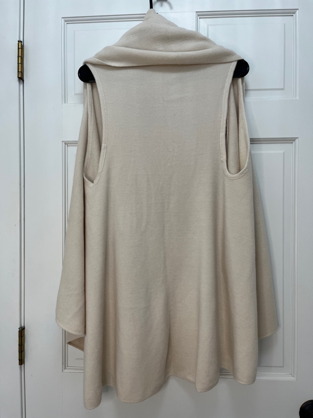 Look Cream Knit Open Front Draped Sleeveless Cardigan Vest - One Size - Picture 7 of 12